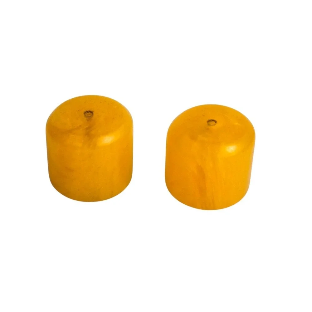 Lot 2 Large Antique Butterscotch Swirl Faux Amber Bakelite Barrel‎ Beads 18.8mm